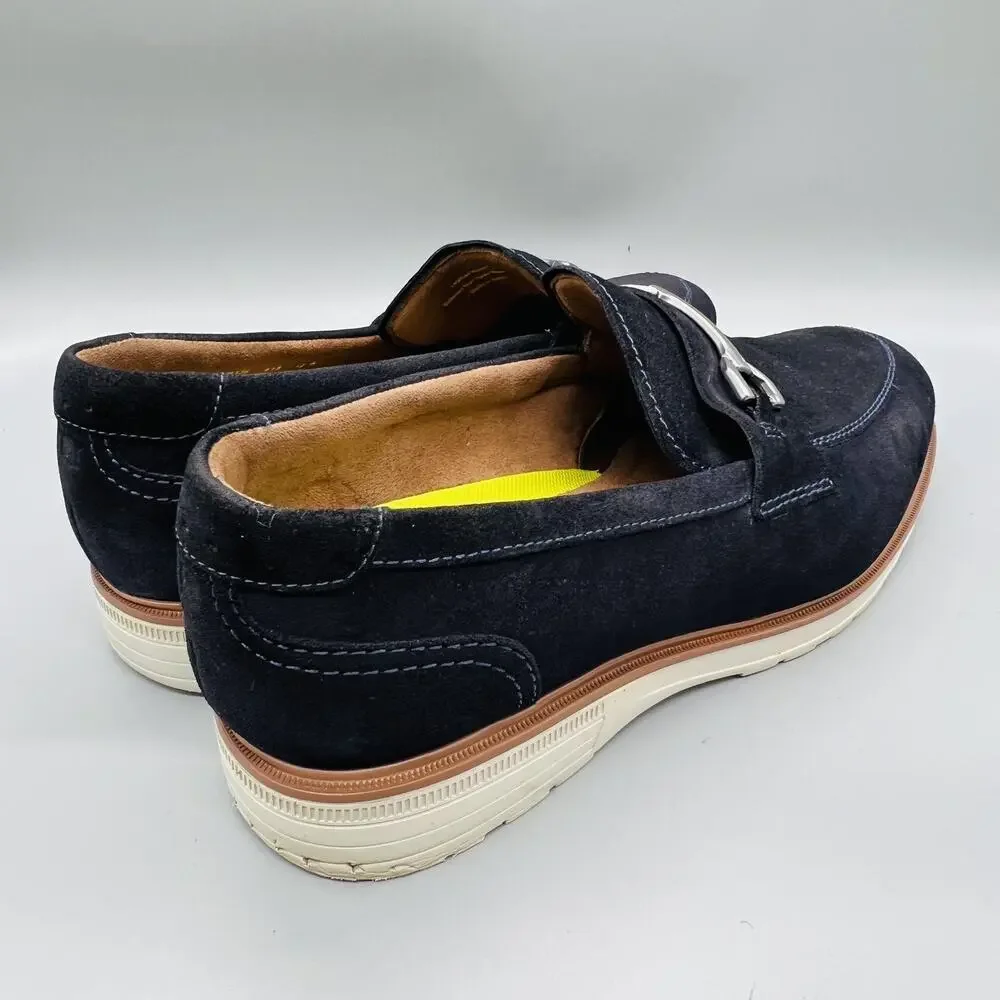 Florsheim Shoes Mens 12 Blue Suede Comfortech Bit Loafers Slip On Casual Comfort